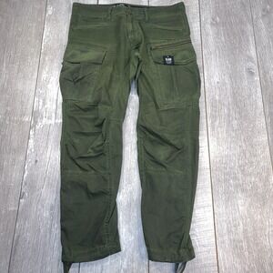 G-Star Pants Mens 33x30 Rovic Zip 3D Tapered Cargo Army Green Regular Fit